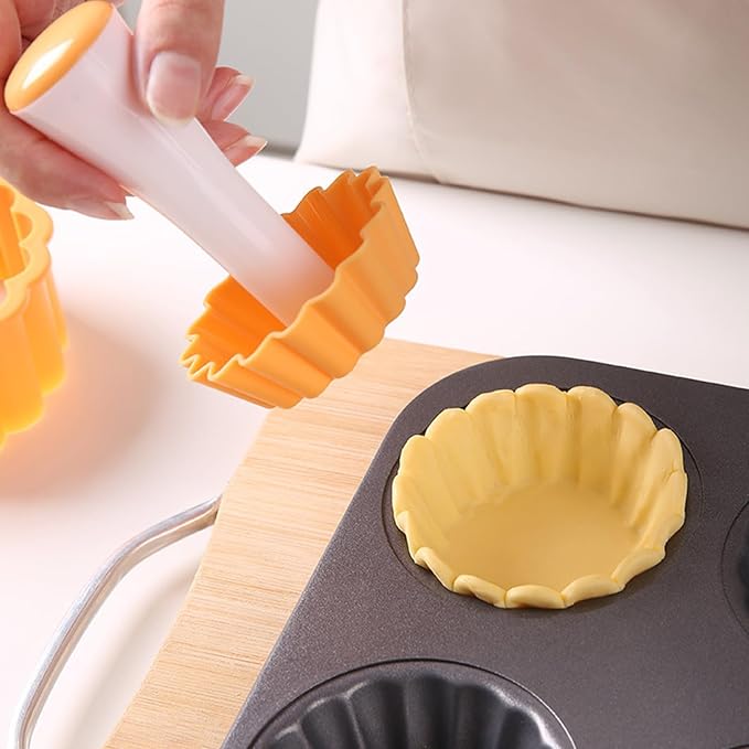 Egg Tart Molds, Tart Tamper Set, Food-Safe, Non-Stick Pastry Dough Press For Shells, Dishwasher-Friendly Baking Tools With Removable Parts, Ideal For Home Bakers