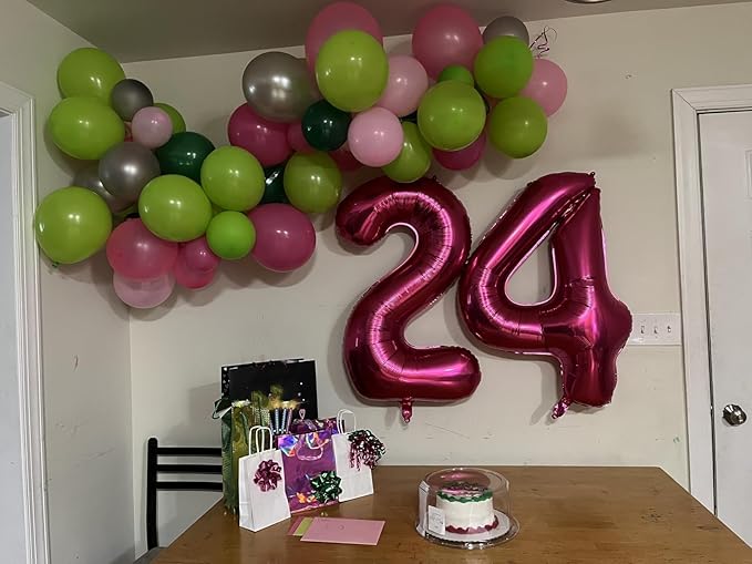 40 Inch Large Numbers Balloon, 4 Rose Purple Ballon for 4th 14 40 44 Birthday Party, Balloon 4 Number for Graduations Wedding Supplies