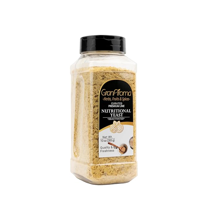 GranAroma Nutritional Yeast, Perfect for Popcorn, Pasta, Salads & Vegan Cheese (10 Ounce)