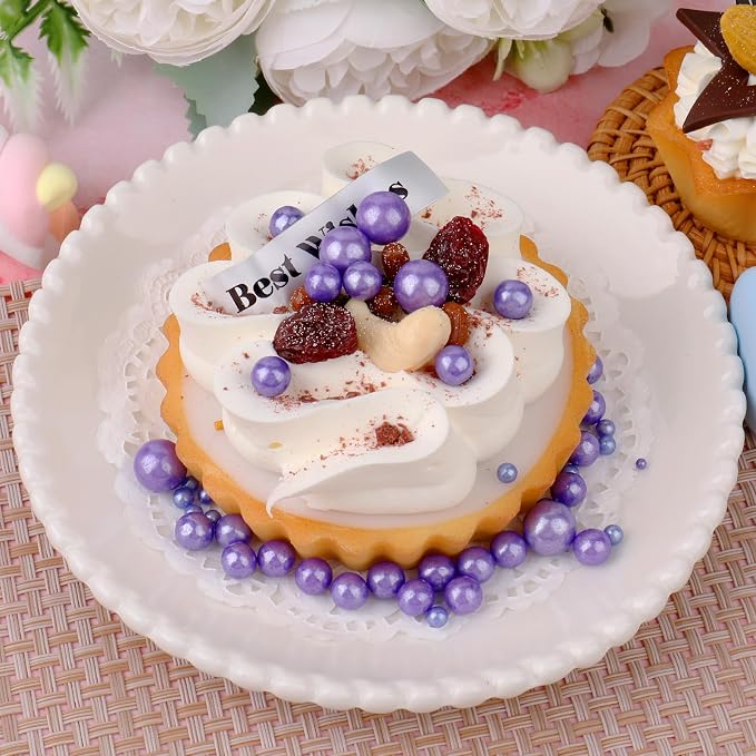 Purple Pearl Sprinkles for Cake Decorating, 11.3oz/320g Edible Pearls Sugar 4 Jars Set for Baking Cupcakes Cookies