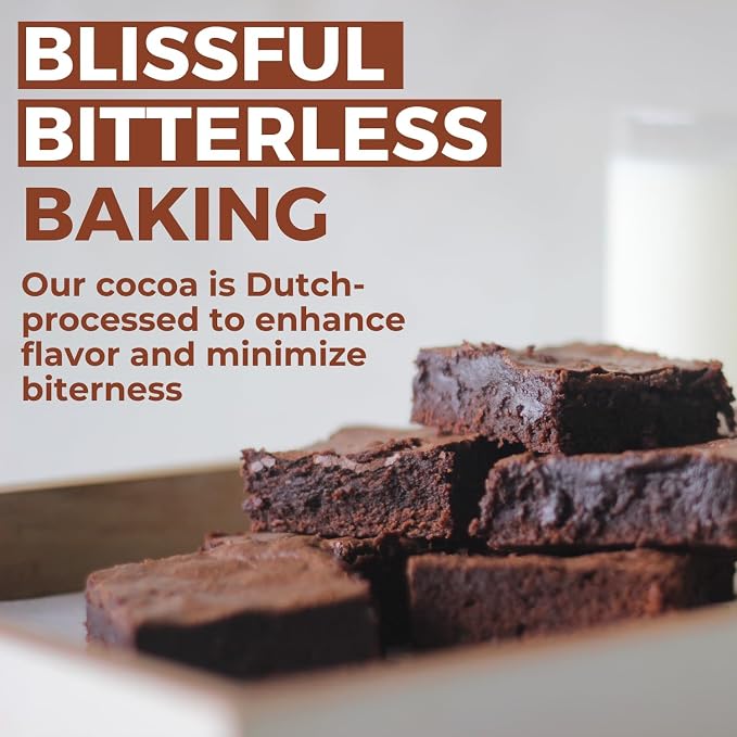 Cocoa Powder (8 oz) Dutch Processed Cocoa Powder, Unsweetened, Extra Rich Cocoa Flavor, 22-24% Fat, Premium Culinary Grade, Non-GMO Sourced, Fair Trade Certified, Perfect Cocoa for Baking and Cooking