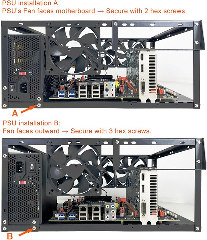PC Test Bench,Open Air PC Case,Open Frame Computer Chassis, DIY Stackable Techbench Server Rack Mount PC Case for ATX MATX ETAX X79 X99 X10DRL-I X12DPI-N6 Micro ATX Motherboards