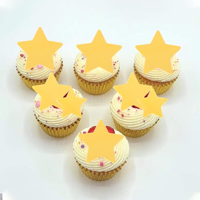60 PCS Edible Gold Star Cupcake Toppers Edible Stars for Cake Decorating Edible Twinkle Star Cupcake Picks Baby Shower Cake Decorations for Wedding Engagement Bridal Shower Birthday Party Supplies