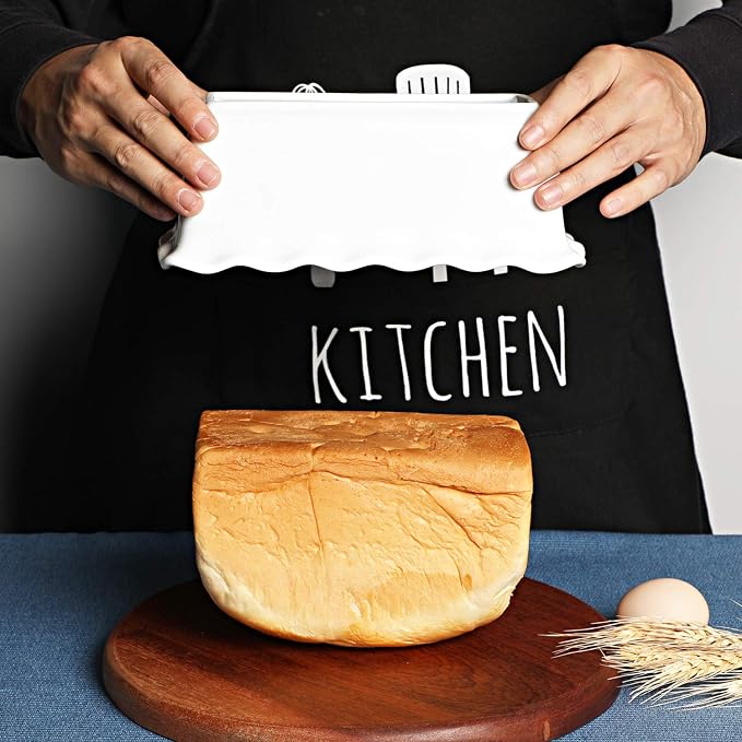 Porcelain Nonstick Baking Bread Loaf Pan, 8.5 x 5 Inch, White