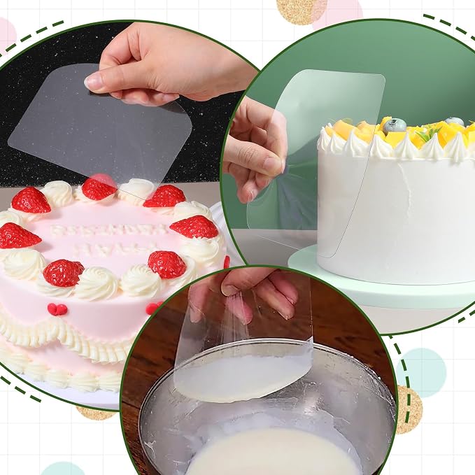 30 PCS Transparent Cake Cream Scraper Icing Smoother, Flexible Plastic Scraper Tool Plastic Cake Scraper Smoother for Bakery Pastry Cake Decoration Kitchen DIY Baking Tool