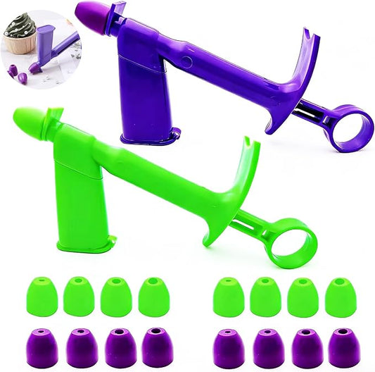 2 Pieces Plastic Pearl Applicator Fondant Cake Decorating Tool Pearl Ball Applicator for Cake Decorating Tools with 4 Sizes/16 Pieces Tip Nozzles
