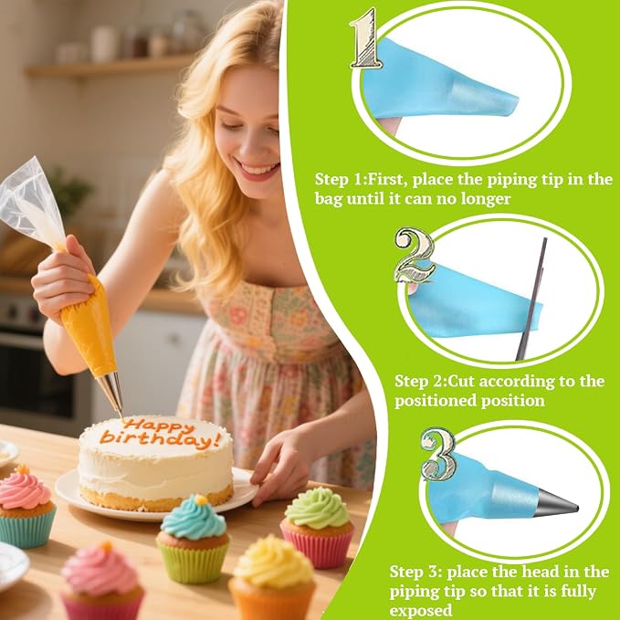 Suuker Extra-Fine Round Piping Tips Set, 5 Pieces | Seamless Stainless Steel, Small Icing Tips, Cake Decorating, Cake Writing Tool