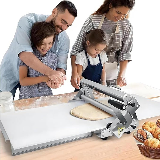 Croissant Dough Laminator:Manual,Folding Dough Roller Sheeter, Stainless Steel Dough Machine-Thickness Adjustable,Table Top Fondant Pizza Pastry Sheeter A300Manual