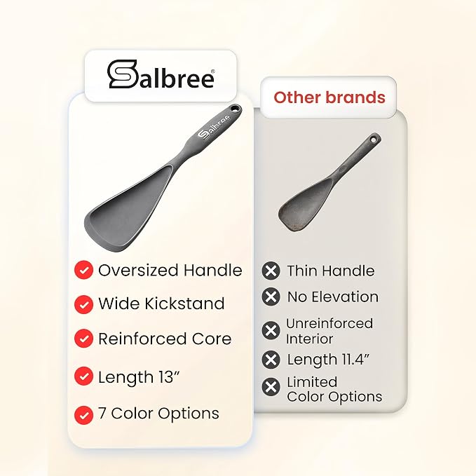 Silicone Spoon Spatula for Cooking - Multifunction Scoop Spatula Spoonula - Heat Resistant Cooking Spoon for Nonstick Cookware - Large Silicone Kitchen Spoon - Seamless Design (Gray/Black,2pcs)