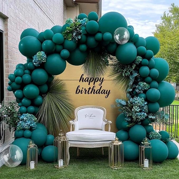 Teal Balloon Garland Arch Kit Double Stuffed, Dark Turquoise Teal-Green Aqua Balloon Different Sizes 18/12/5 Inch for Baby Shower Birthday Wedding Bridal Summer New Year Party Decoration