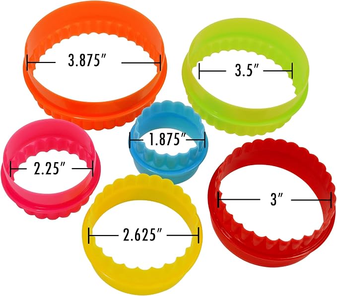 R&M International Round, Set of 6 Cookie & Biscuit Cutter Set, Sizes, Colors may vary