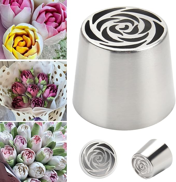 Extra Large Russian Piping Tips for Marshmallows Stainless Steel Flower Frosting Nozzles many styles Cake Decorating Baking tool for Buttercream, Cupcakes Cookies(SL42)