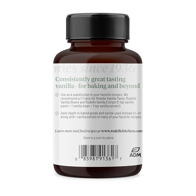 Rodelle Vanilla Bean Paste, Madagascar Bourbon for Baking, Gluten Free, 4 Fl Oz.