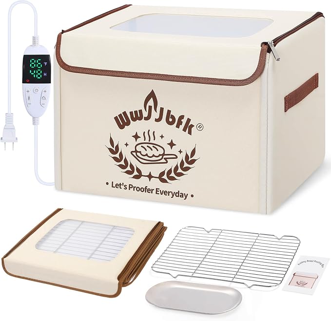 Wwyybfk Bread Proofing Box with Temperature Control, Foldable Dough Fermentation Box for Sourdough, Pizza Dough & Home Baking, Keeps Dough Warm in Cold Kitchens