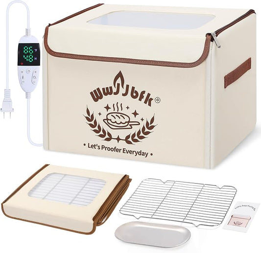 Wwyybfk Bread Proofing Box with Temperature Control, Foldable Dough Fermentation Box for Sourdough, Pizza Dough & Home Baking, Keeps Dough Warm in Cold Kitchens