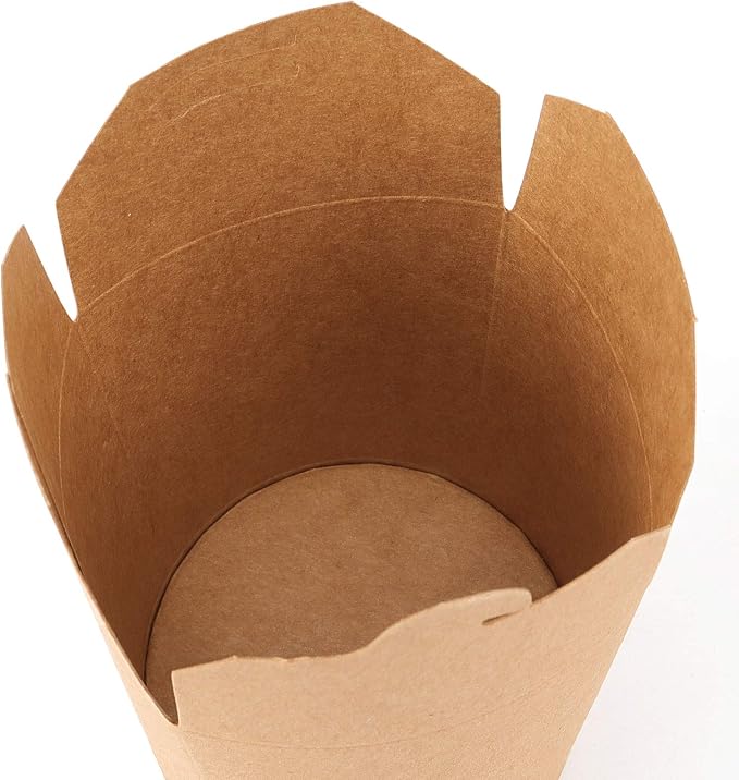 ZOENHOU 25 Pack 26 Oz Small Chinese Take Out Boxes, Leak and Grease Resistant Kraft Paper Takeout Food Containers, Stackable Microwaveable To Go Food Boxes for Party Favors, Lunch Packing