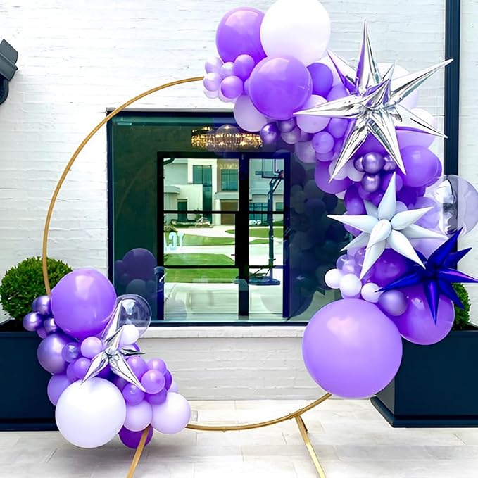 Voircoloria 90pack Purple Balloons Different Size 18/12/10/5 Inch Purple Balloon Garland Arch Kit for Halloween, Graduation, Wedding, Birthday, Baby Shower, Anniversary Party Decorations