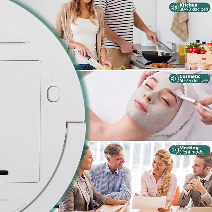 GeeRic Digital Kitchen Timers, 199 Minutes Countdown Countup Rotary Timer, Large LED Stopwatch, Volume Adjustable Kitchen, Study, Workout, and Office Timer White