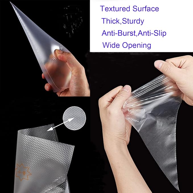 Piping Bags Disposable-10Inch 100Pcs Pastry Piping Bags for Royal Icing/Frosting/Cake Decorating-Thickened,Anti-Burst,Anti-Slip with Textured Surface Design,Cakance