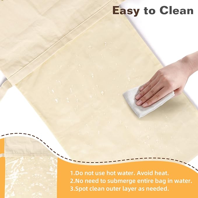 2 Pack Beeswax Bread Bags for Sourdough Homemade Bread, XL Reusable Bread Storage Bag, Organic Waxed Line and Linen Fabric Bread Bag for Home Bakers, Picnics Work or Gift-Giving