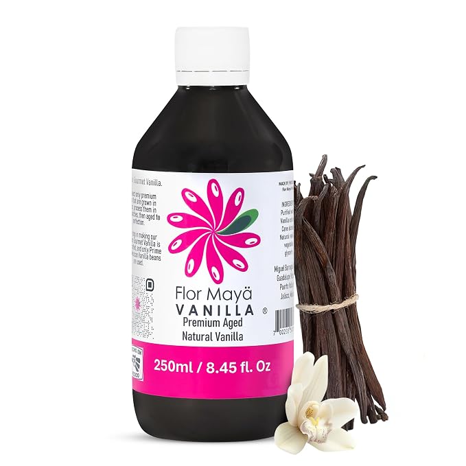 Flor Maya Vanilla Extract – Premium Aged Blend Made with Mexican Vanilla Beans | Gourmet Vanilla Bean Extract for Baking, Cooking & Desserts | Gluten Free, Non-GMO, No Coumarin | 8.45 fl oz