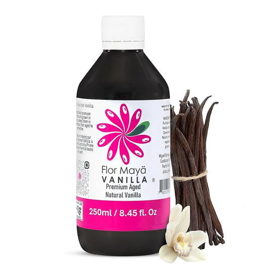 Flor Maya Vanilla Extract – Premium Aged Blend Made with Mexican Vanilla Beans | Gourmet Vanilla Bean Extract for Baking, Cooking & Desserts | Gluten Free, Non-GMO, No Coumarin | 8.45 fl oz