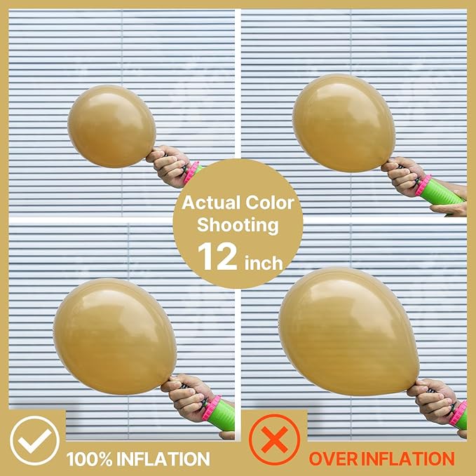 PartyWoo Tan Balloons 100 pcs 12 Inch Light Brown Neutral Boho Coffee Latex Helium Balloons for Wedding Baby Shower Gender Reveal Graduation Safari Woodland Birthday Party Decorations Tan-F19