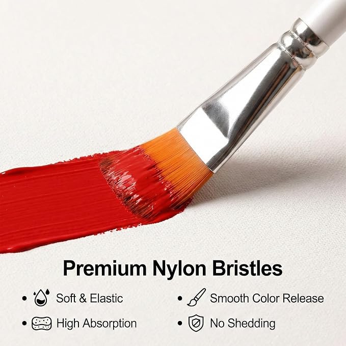 6 Pcs Cake Painting Brushes Set with 2 Pcs Straight and Curved Tweezers Food Decorating Brush for Dusting Edible Glitter and Color for Pastry, Cookie, Cakes Decoration