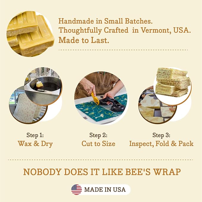 Bee's Wrap Beeswax Wraps for Bread - Beeswax Bread Wrap for Sourdough & Bread Storage - Plastic Free Made in USA Reusable Natural Food Wrap - Bees & Bears