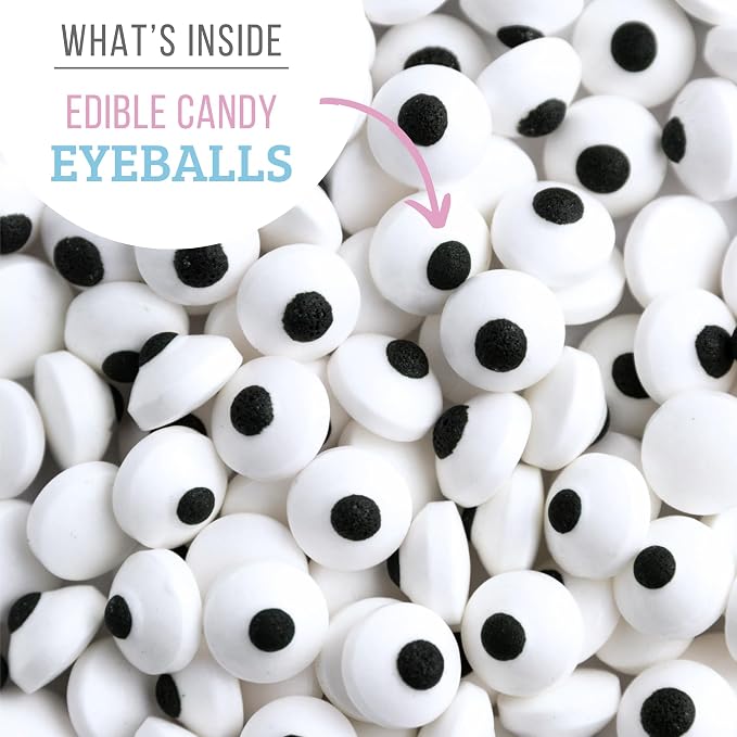 Sweets Indeed Bulk Candy Eyeballs, 200 Edible Eyes, Christmas Sprinkles, Perfect for Cake Decorations, Baking, Ice Cream, Cookies, Cupcake Topper, 2.92 ounces