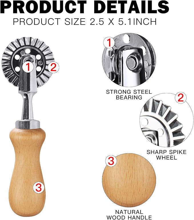 Pasta Maker Cutter Wheel - Pastry Cutter Wheel - Dough Ravioli Pizza Cutter Wheel for Home and Kitchen, 1.3"