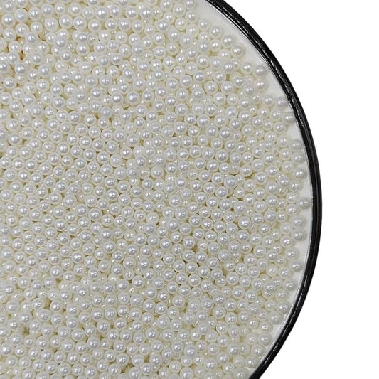Homankit White Pearl Sprinkles Edible Pearls for Cake Decorating, 4mm 120g/4.23OZ Sugar Pearl Cake Decorations for Baking Cookie Cupcake Toppers Ice Cream Toppings Birthday Wedding Supplies