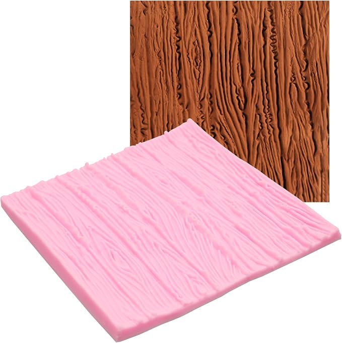 Wood Grain Tree Bark Silicone Molds, Bark Texture Mat Silicone Mold for Cake Decoration Candy Cupcake Topper Cake Polymer Clay Crafts Epoxy Resin