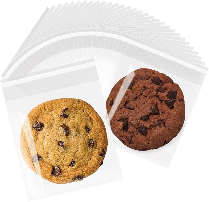Cookie Bags for Gift Giving, 200 Pcs 4X 5 Inch Clear Cellophane Bags Self Sealing for Gift Wrapping,Packaging Candies,Dessert,Bakery, Cookies, Chocolate,Party Favor