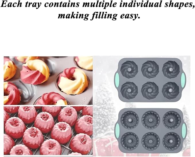 Wreath Ice Mold For Holiday Cocktails, Flexible Silicone Mold For Wreath Ice Cubes, DIY Wreath Ice Cube Tray, High-Temperature Resistant, for Making Small Donut/Cake/Snowflakes (A)