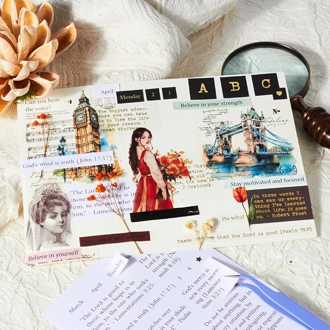 Quote and Sayings with Bible Verses Stickers for Journaling, 846Pcs Word Stickers, 24 Sheets Gold Foil Small Talk Sticker Book for Junk Journal Supplies, Scrapbooking, Bujo, Card Making