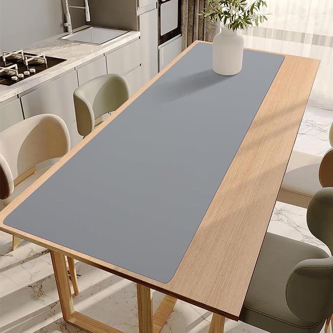 Large Silicone Mats for Kitchen Counter,16" x 72" Heat Resistant Silicone Mat,Food Grade Silicone Pastry Mat,New Skin-Friendly Material Silicone Countertop Protector Mat,Freely Cuttable, Dark Gray