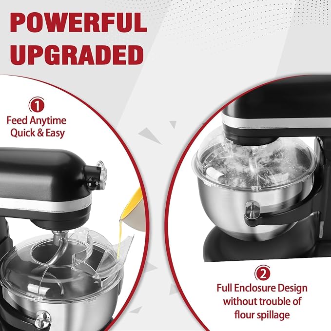 Pouring Shield for KitchenAid 6-7QT Tilt-Head Mixer,Only for Stainless Steel Bowl,Safety Secure Fit Splash Guard for Kitchen Aid Stand Mixer,Kitchen Aid Accessories and Attachments