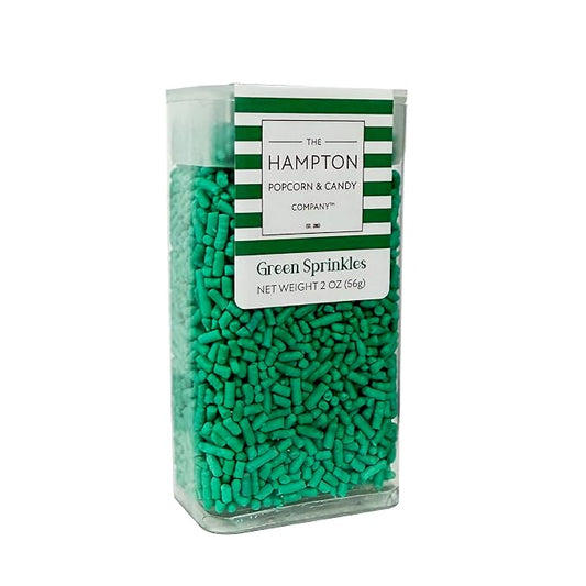 Bright Green Sprinkles Jimmies 2 oz, Sprinkles For Cake Decorating, Baking, Ice Cream & More, The Hampton Candy Company
