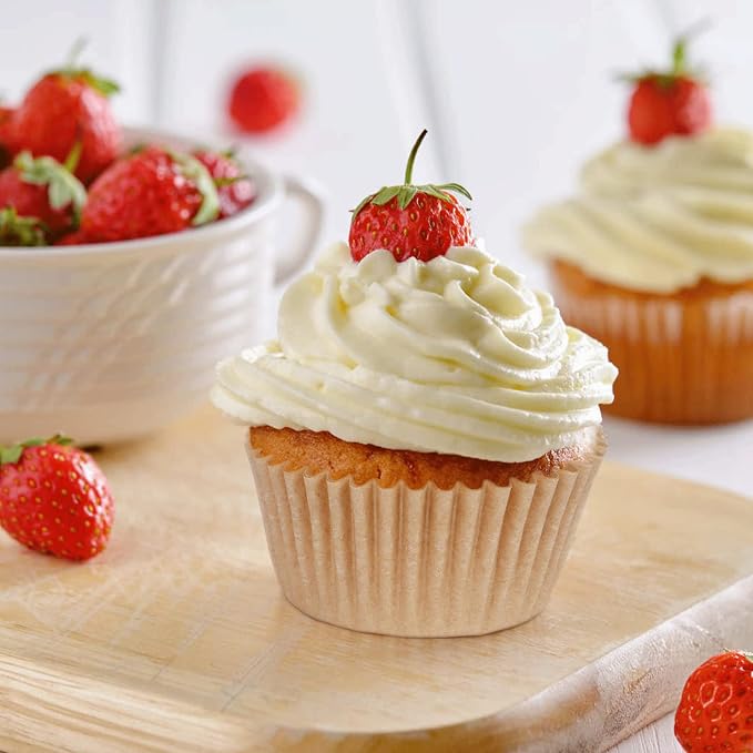 Caperci 500 Count Mini Cupcake Liners Natural Muffin Liners Greaseproof No Smell Small Cupcake Wrappers Baking Cups