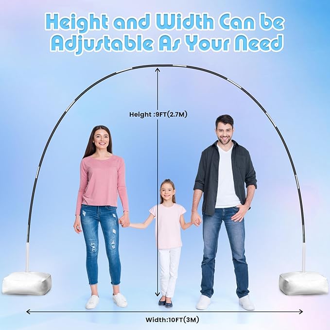Balloon Arch Kit with Balloon Pump Electric, 110V 600W Automatic Dual Nozzle Portable Inflator with Balloon Arch Stand for Birthday Gender Reveal Baby Shower Balloons Party Decorations