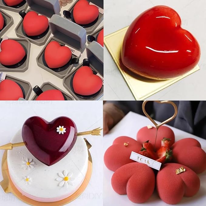 2 Pack, 4 Inch Springform Cake Pan，Mini Heart Springform Pan Non-Stick Cheesecake Cake Pan, Heart Baking Pan for Cake, Cheesecakes