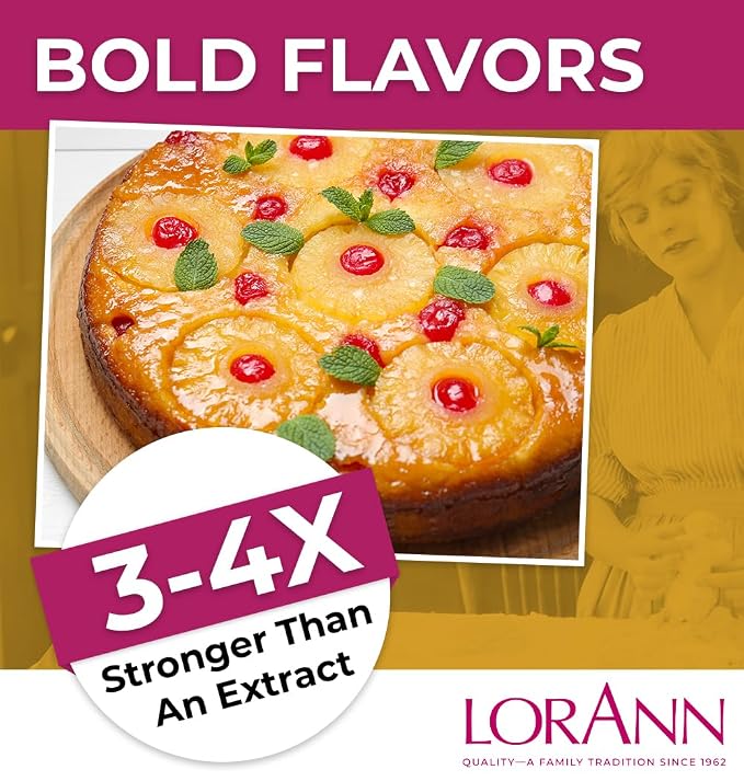 LorAnn Oils Super Strength Flavoring - Used For Candy Making, Flavoring Extracts, Baking, Hard Candy, and Flavor Oils - Bold, Natural Flavors 4X Stronger Than Extracts - Pineapple, 1 fl oz
