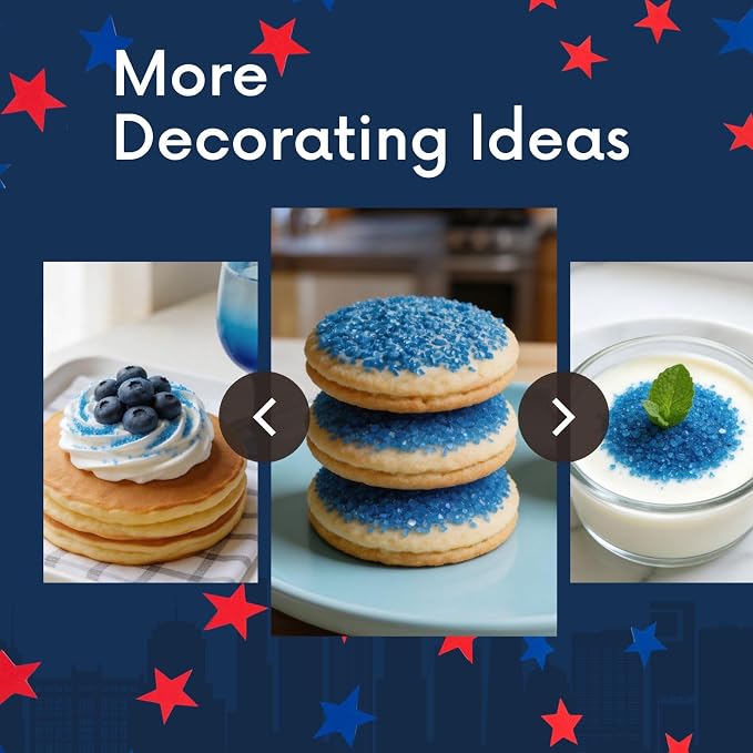 Blue Sanding Sugar | Royal Blue Sprinkles | Edible Coarse Sugar Crystals | For Baking Dessert Decorating, Cake, Cupcake, Cookie, Ice Cream | 4th of July Graduation Holiday Party | 4.6 Ounces
