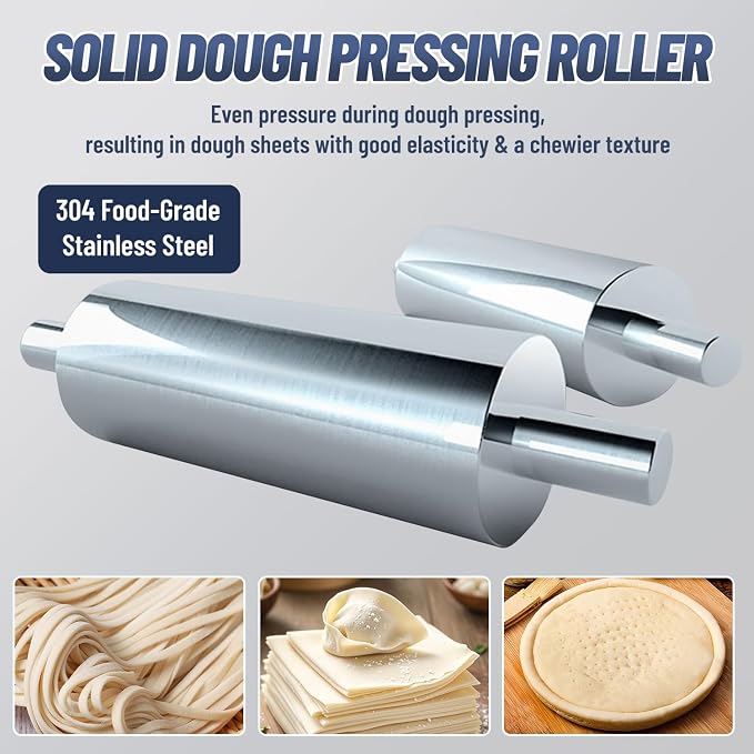 Electric Dough Roller Sheeter, Table Top Pizza Dough Press Mahcine, Commercial Press Machine,Pastry Sheeter Maker for Baking, For Making Pastries, Croissants, Pies,Cookies, Pizzas, Etc. 110V
