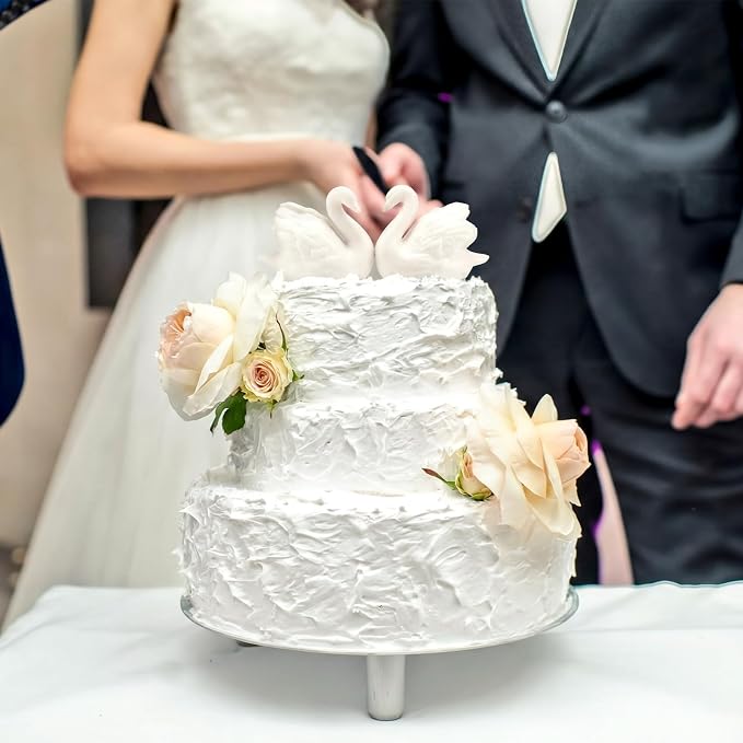 Hoteam 2 Pcs Swan Cake Topper Couple Wedding Cake Toppers Decor Vintage Elegant Ceramics Wedding Decor Novios Para Pastel for Anniversaries Engagement Party Bridal Showers Romantic Desk Decoration