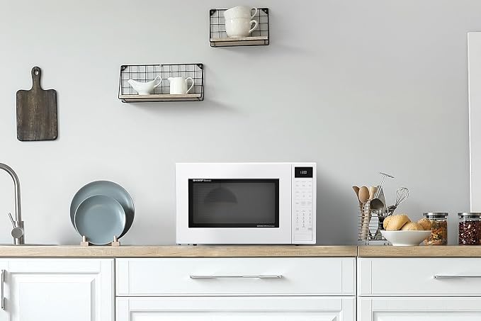 SHARP SMC1585KW Convection Countertop Microwave Oven with Removeable 15.4" Carousel Turntable, 1.5 Cubic Feet, 900 Watt, Sensor Cooking, White