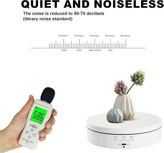 Rotating Display Stand 5.7'' Turntable Stand White Telecontroller Spinning Stand for Product Shows