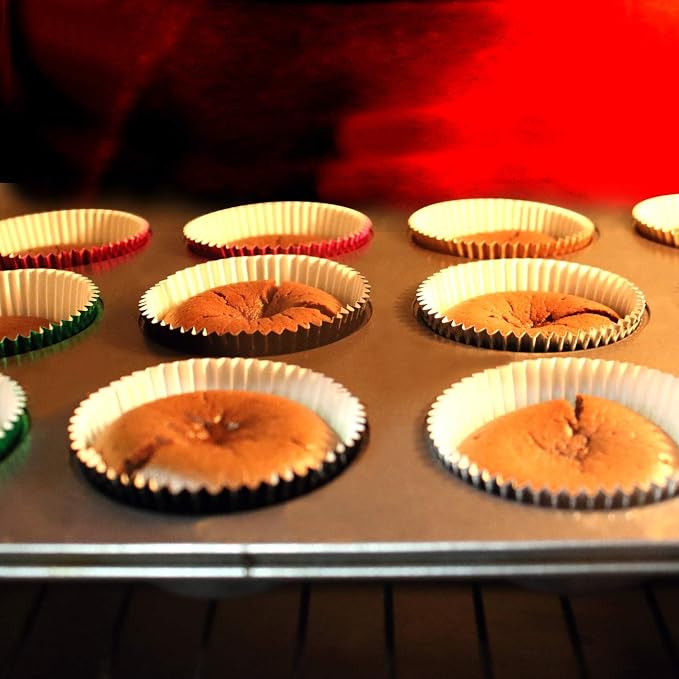 Foil Cupcake Liners Standard Baking Cups 100 Pcs (Silver)
