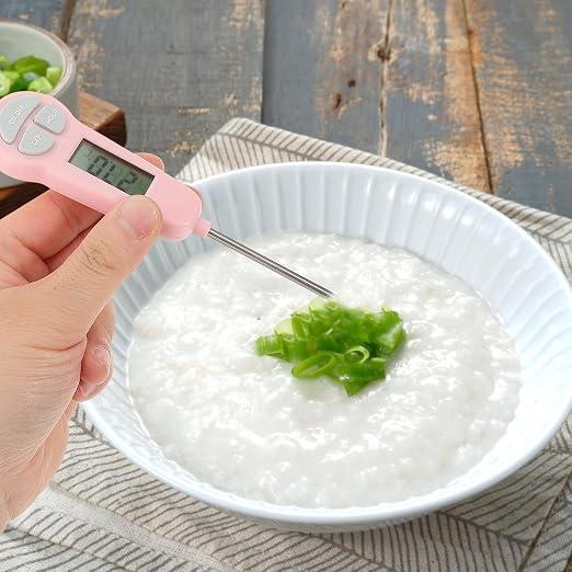 NUOBESTY Instant Read Food Thermometer Digital Cooking Meat Probe Portable Kitchen Thermometer with LCD Display for Accurate Temperature Measurement